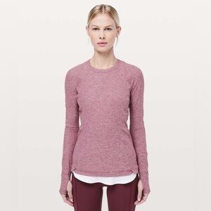 Women’s Lululemon Runderful Long Sleeve in Heathered Misty Merlot Size 10